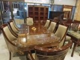 8 Seater Dining Room Set--Dinning Chairs  Set with Wooden +Glass Dinning Table