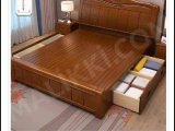 Wooden Bed with Dressing Table and  2 Side Tables