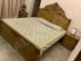 Double bed with mattress, side tables and dressing table